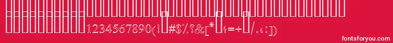 フォントFarsiSimpleOutline – 赤い背景に白い文字