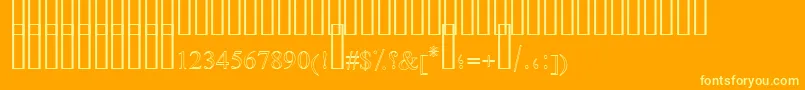 FarsiSimpleOutline-Schriftart – Gelbe Schriften auf orangefarbenem Hintergrund