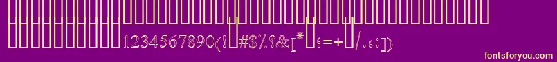フォントFarsiSimpleOutline – 紫の背景に黄色のフォント