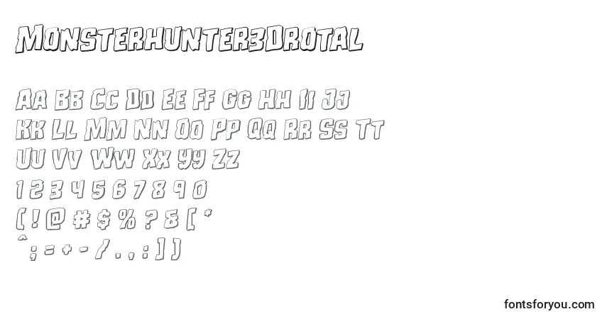 Monsterhunter3Drotal-fontti – aakkoset, numerot, erikoismerkit