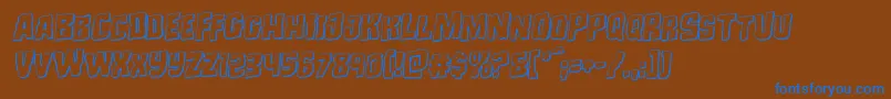 フォントMonsterhunter3Drotal – 茶色の背景に青い文字