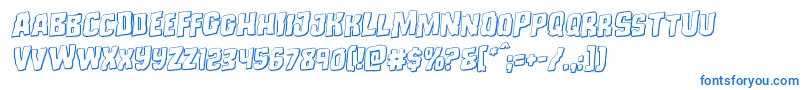 フォントMonsterhunter3Drotal – 白い背景に青い文字