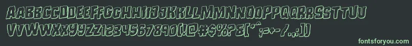 Шрифт Monsterhunter3Drotal – зелёные шрифты на чёрном фоне
