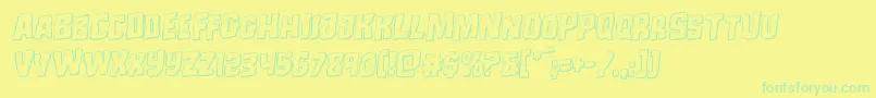 Monsterhunter3Drotal Font – Green Fonts on Yellow Background