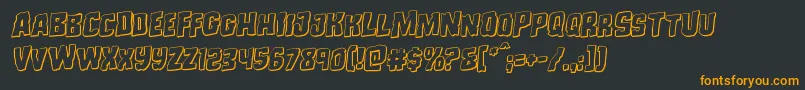 Monsterhunter3Drotal-Schriftart – Orangefarbene Schriften auf schwarzem Hintergrund
