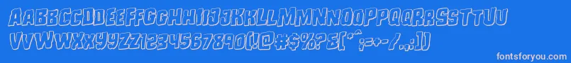 Monsterhunter3Drotal-Schriftart – Rosa Schriften auf blauem Hintergrund