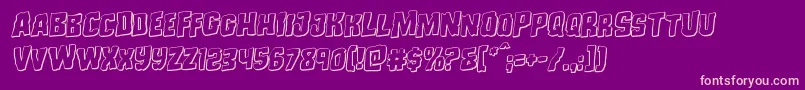 Monsterhunter3Drotal-Schriftart – Rosa Schriften auf violettem Hintergrund
