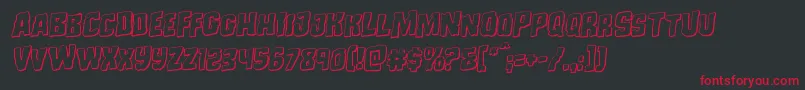 Шрифт Monsterhunter3Drotal – красные шрифты на чёрном фоне
