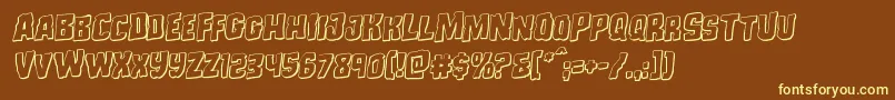 Monsterhunter3Drotal Font – Yellow Fonts on Brown Background