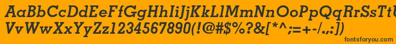 MemphisltstdBolditalic Font – Black Fonts on Orange Background