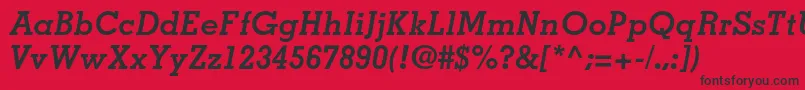 MemphisltstdBolditalic Font – Black Fonts on Red Background