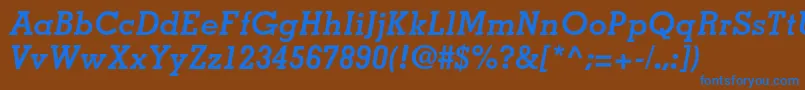 Шрифт MemphisltstdBolditalic – синие шрифты на коричневом фоне