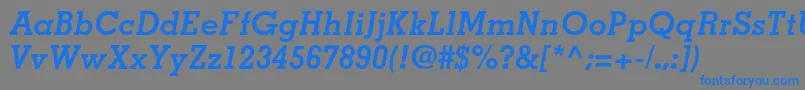 MemphisltstdBolditalic Font – Blue Fonts on Gray Background