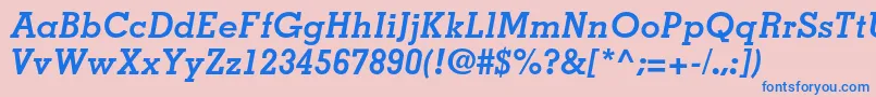 MemphisltstdBolditalic Font – Blue Fonts on Pink Background