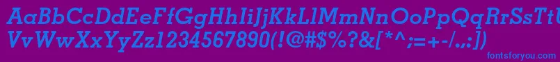 Шрифт MemphisltstdBolditalic – синие шрифты на фиолетовом фоне