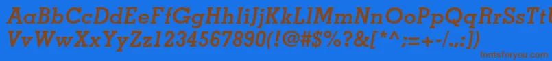 MemphisltstdBolditalic Font – Brown Fonts on Blue Background