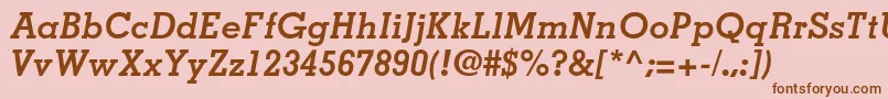 MemphisltstdBolditalic Font – Brown Fonts on Pink Background