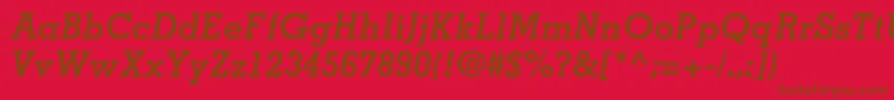 MemphisltstdBolditalic Font – Brown Fonts on Red Background