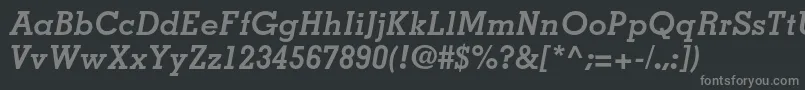 Czcionka MemphisltstdBolditalic – szare czcionki na czarnym tle