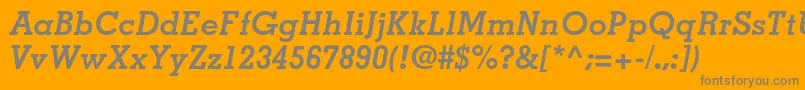 MemphisltstdBolditalic-fontti – harmaat kirjasimet oranssilla taustalla