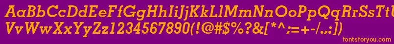 MemphisltstdBolditalic Font – Orange Fonts on Purple Background