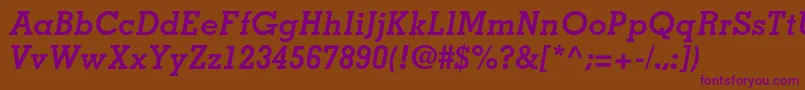 MemphisltstdBolditalic-fontti – violetit fontit ruskealla taustalla