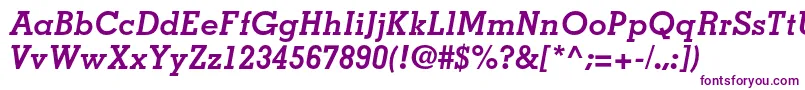 MemphisltstdBolditalic-Schriftart – Violette Schriften auf weißem Hintergrund