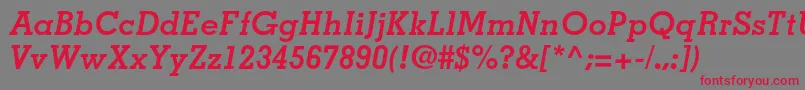 MemphisltstdBolditalic Font – Red Fonts on Gray Background