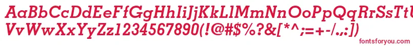 MemphisltstdBolditalic-fontti – punaiset fontit valkoisella taustalla
