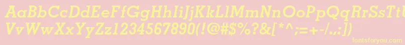 MemphisltstdBolditalic Font – Yellow Fonts on Pink Background