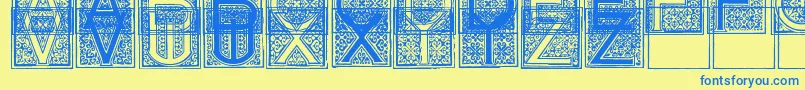 MosaicInitials Font – Blue Fonts on Yellow Background