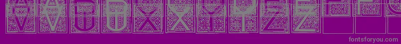 MosaicInitials-Schriftart – Graue Schriften auf violettem Hintergrund