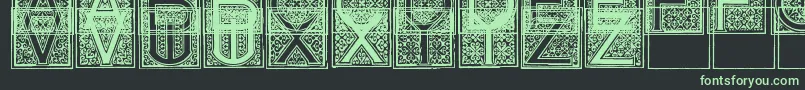 MosaicInitials Font – Green Fonts on Black Background