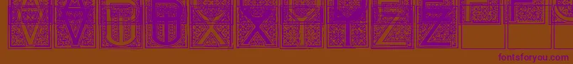 MosaicInitials Font – Purple Fonts on Brown Background