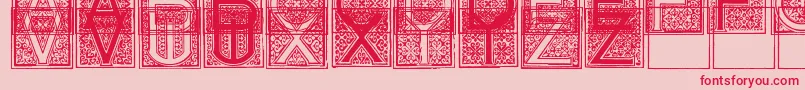 MosaicInitials Font – Red Fonts on Pink Background