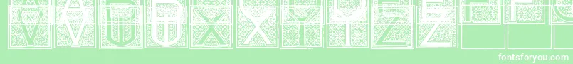 MosaicInitials Font – White Fonts on Green Background