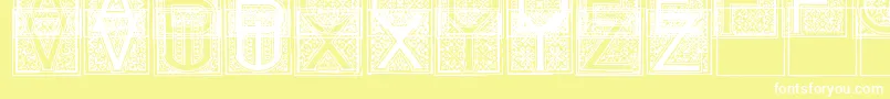 MosaicInitials Font – White Fonts on Yellow Background