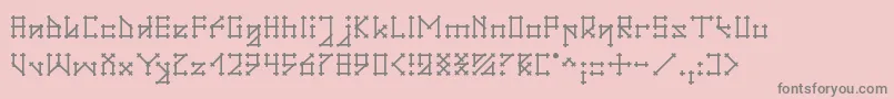 Gotika-fontti – harmaat kirjasimet vaaleanpunaisella taustalla