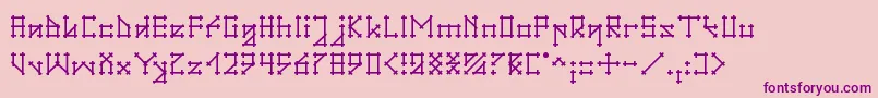 Gotika-fontti – violetit fontit vaaleanpunaisella taustalla