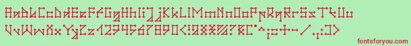 フォントGotika – 赤い文字の緑の背景