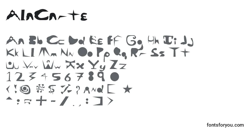 Schriftart AlaCarte – Alphabet, Zahlen, spezielle Symbole