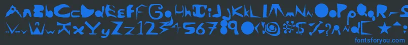 AlaCarte Font – Blue Fonts on Black Background