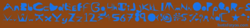 AlaCarte Font – Blue Fonts on Brown Background