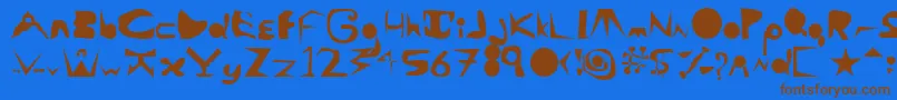 AlaCarte Font – Brown Fonts on Blue Background