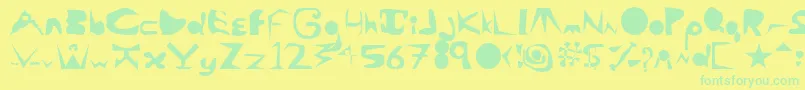AlaCarte Font – Green Fonts on Yellow Background
