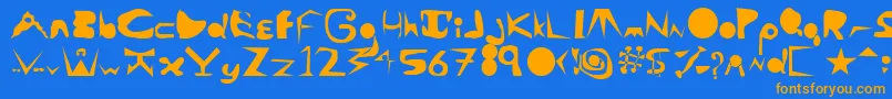 AlaCarte Font – Orange Fonts on Blue Background
