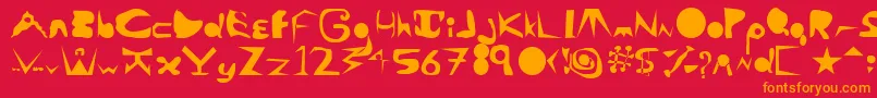 AlaCarte Font – Orange Fonts on Red Background