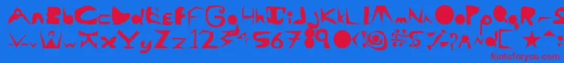 AlaCarte Font – Red Fonts on Blue Background