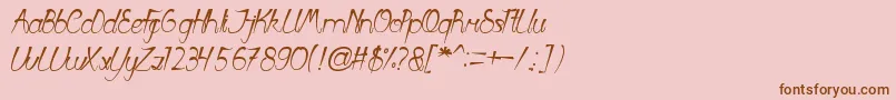 FirstLove Font – Brown Fonts on Pink Background