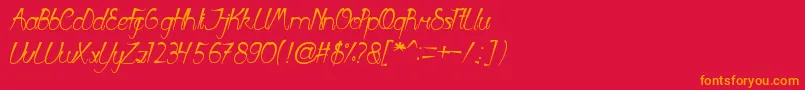 FirstLove Font – Orange Fonts on Red Background